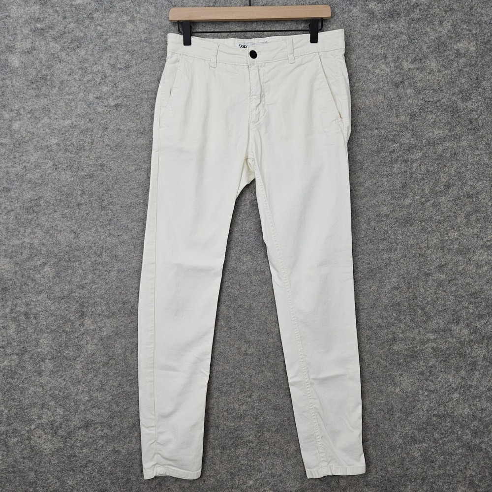 Zara Chino Pants Men's White Size 30 Slim Fit Casual Trousers Skinny Jeans SPOT